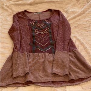 Maurices Beaded Peplum Sweatshirt